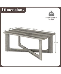 Slickblue Coffee Table with Rubber Wood X Shaped Base