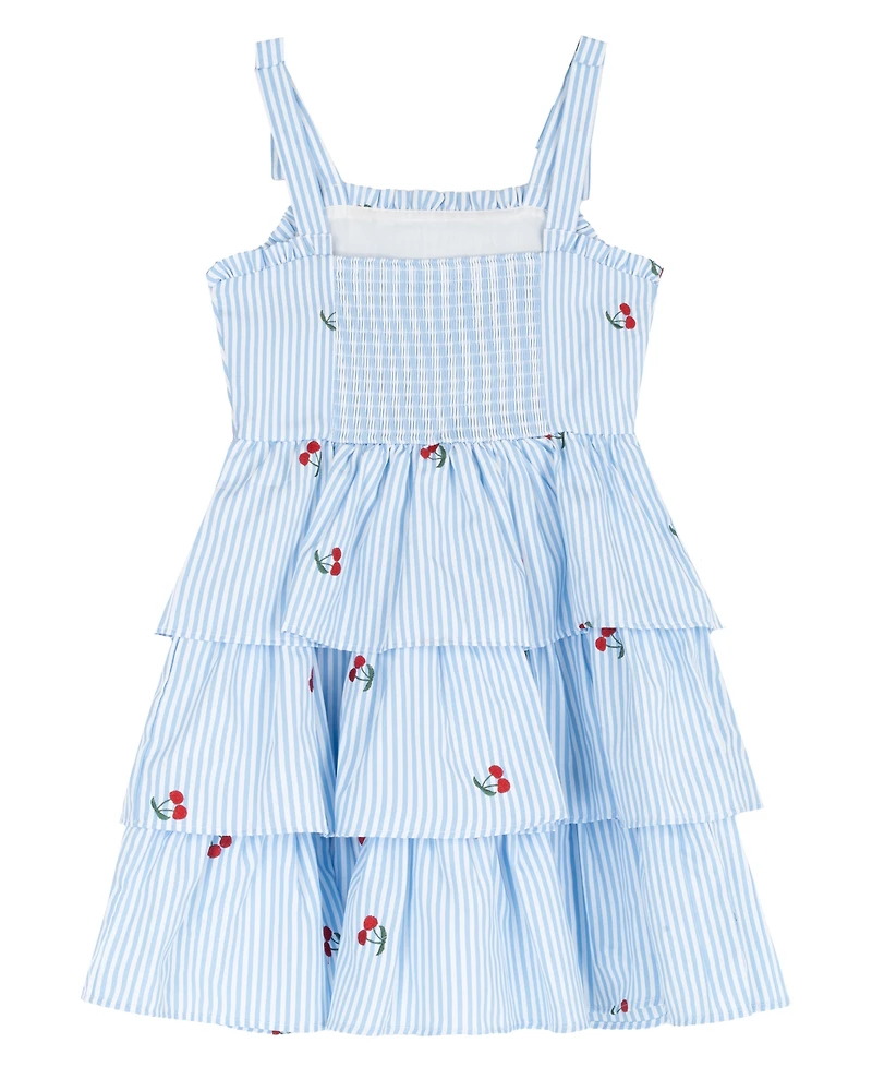 Rare Editions Girls' 7-16 Cherry Embroidered Sleeveless Dress