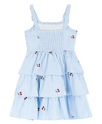 Rare Editions Girls' 7-16 Cherry Embroidered Sleeveless Dress