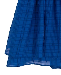 Rare Editions Girls' 7-16 Chiffon Clipdot Ruched Sleeveless Romper Dress