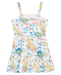 Rare Editions Girls' 7-16 Postcard Sleeveless Dress