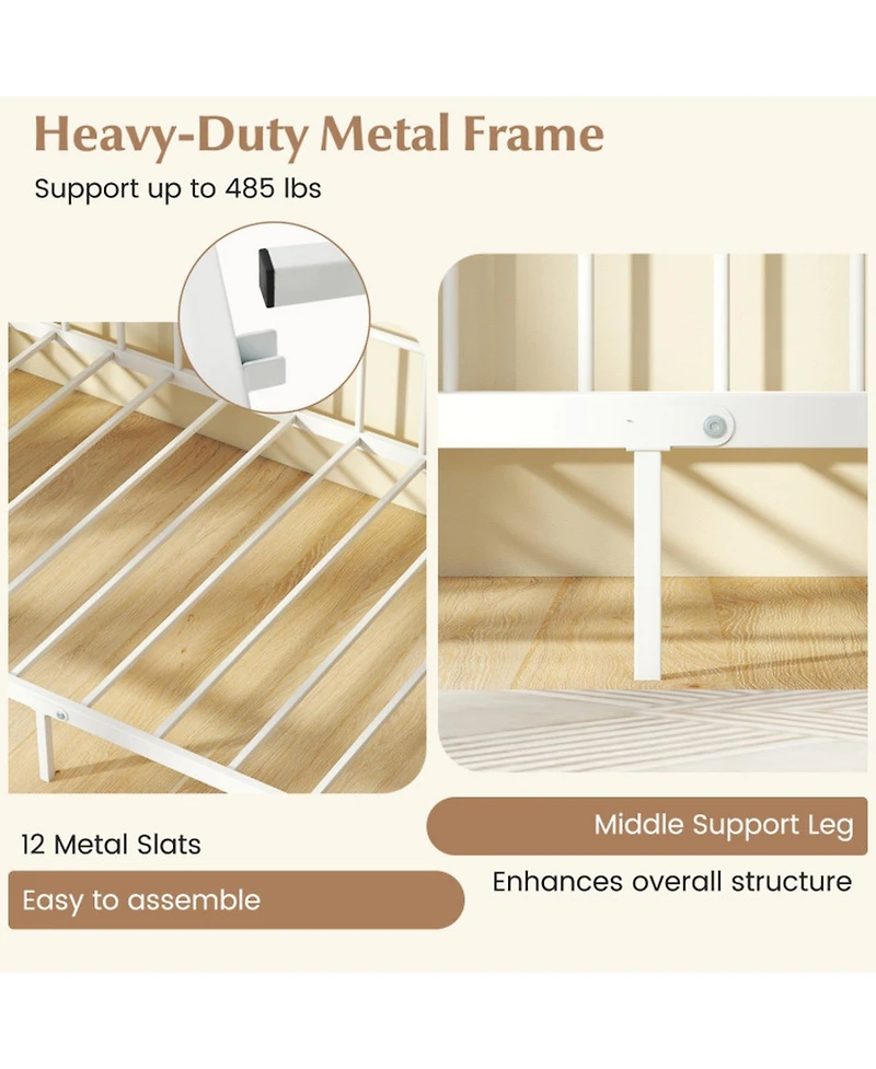 Gouun Metal Twin Daybed with Slat Support