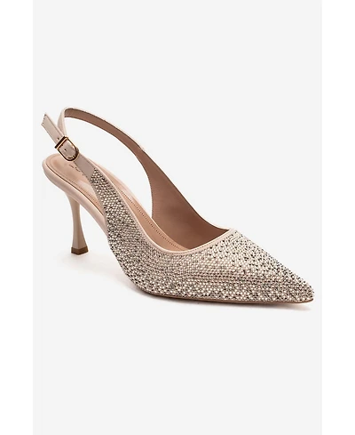 Prologue Shoes Women's Johanna Slingback Embellished Stiletto Pumps