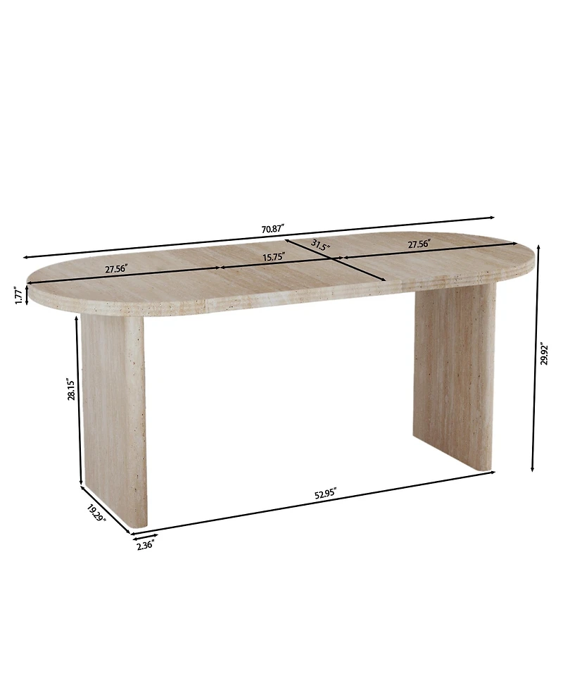 Clihome Modern Extendable Dining Table,Mid-century modern style home table,Suitable for dining rooms, kitchens, and living rooms