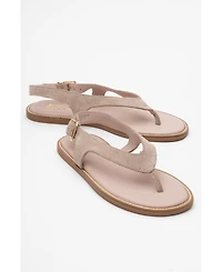 Forever and Always Shoes Women's Belinda Leather Thong Sandals