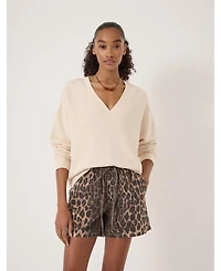 Hush Women's Cleo V-Neck Cotton Sweatshirt