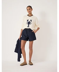 Hush Women's Hallie Crew Neck Lobster Graphic Sweater