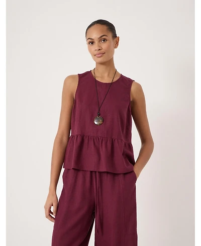 Hush Women's Nomie Linen Blend Peplum Top