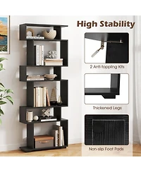 Gouun 6-Tier Geometric Bookshelf with Anti-Tipping Kits