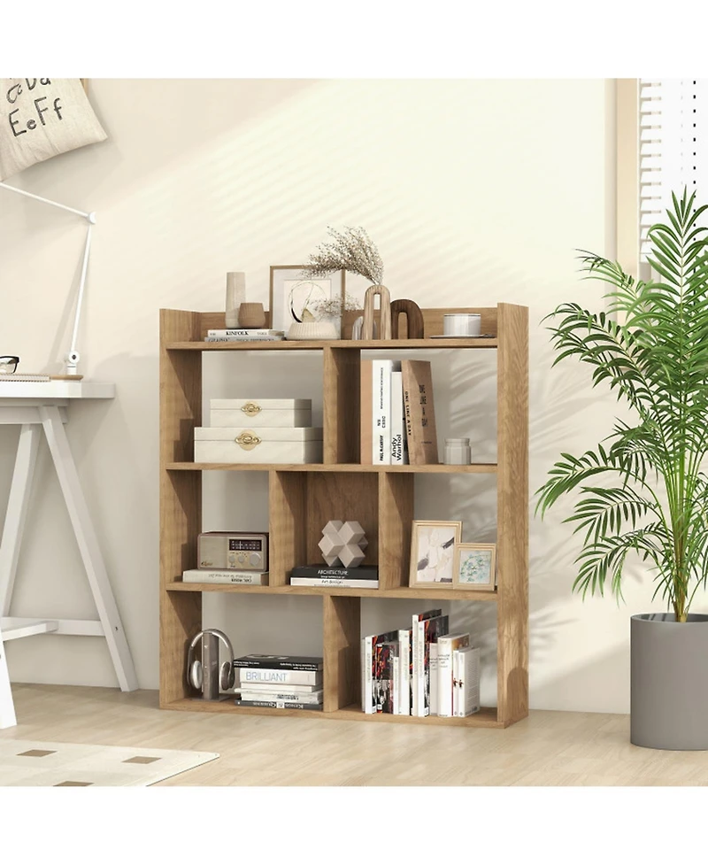 Gouun 7-Cube Open-Back Bookshelf with Anti-Toppling Devices