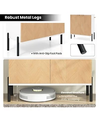 Gouun 2-Door Buffet Cabinet Sideboard with Shelf and Metal Legs