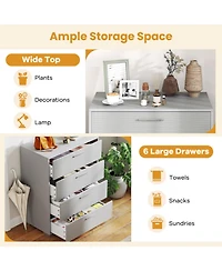 Gouun 4-Drawer Storage Cabinet with Metal Legs and Anti-Toppling Devices