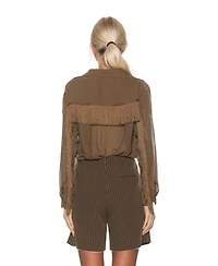 Alexia Admor Women's Kairos Oversized Fringe Shirt