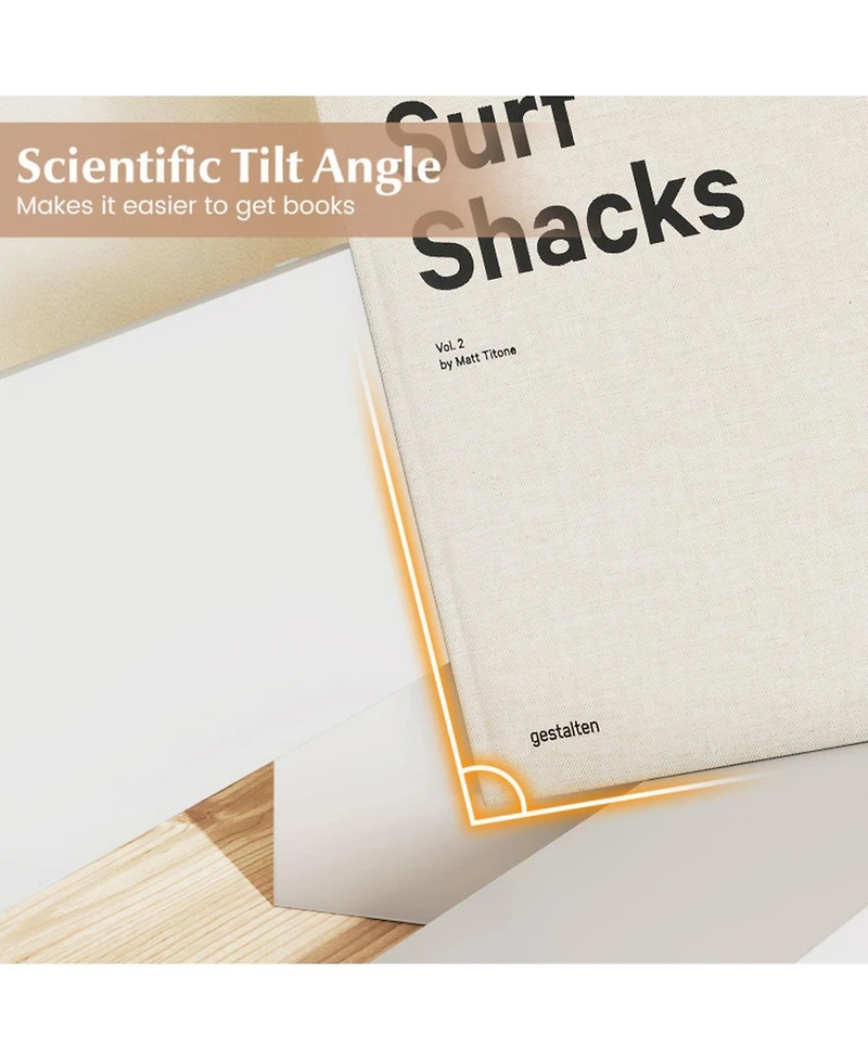 Gouun Tilting V-Shaped Desktop Bookshelf Organizer