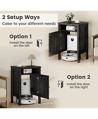 Gouun Robot Vacuum Storage Cabinet with Reversible Door
