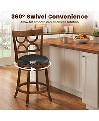 Sugift Swivel Bar Stools Set of Two with High Backrest