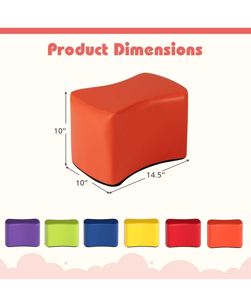 Sugift Six Piece Modular Kids Stool Set with Butterfly Design