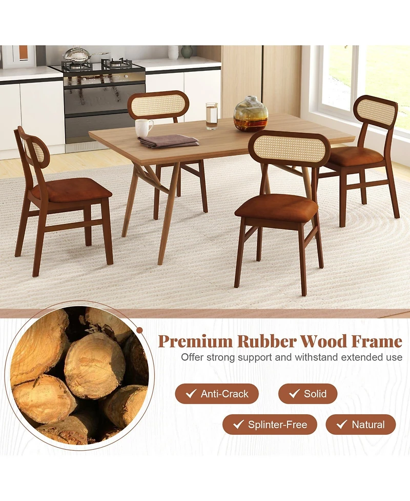 Slickblue Set of 2 Mid Century Wooden Dining Chairs for Indoor Use