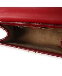 Pre-Owned Gucci Red Gg Supreme Canvas Small Padlock Shoulder Bag