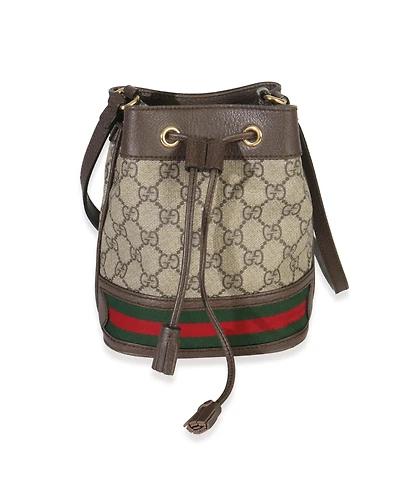 Pre-Owned Gucci Beige Gg Supreme Canvas Ophidia Mini Bucket Bag