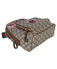 Pre-Owned Gucci Beige Gg Supreme Canvas Web Butterfly Embroidered Small Day Backpack