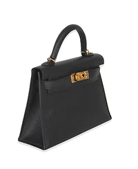 Pre-Owned HERMES Black Epsom Sellier Mini Kelly Ii 20 Ghw