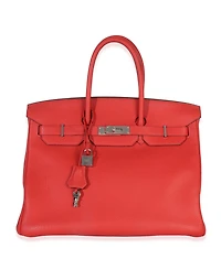 Pre-Owned HERMES Rouge Casaque Togo Birkin 35 Phw