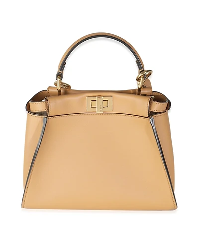 Pre-Owned Fendi Miele Scuro Nappa Petite Peekaboo I See U Satchel