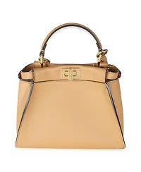 Pre-Owned Fendi Miele Scuro Nappa Petite Peekaboo I See U Satchel