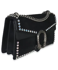 Pre-Owned Gucci Black Suede Crystal Small Dionysus Shoulder Bag