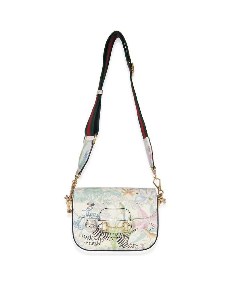 Pre-Owned Gucci Multicolor New Shanghai Tiger Savanah Web Mini Horsebit 1955 Shoulder Bag