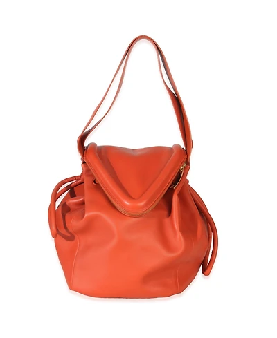 Pre-Owned Bottega Veneta Orange Calfskin Beak Tote