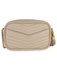 Pre-Owned Saint Laurent Beige Grain De Poudre Matelasse Mini Lou Camera Bag