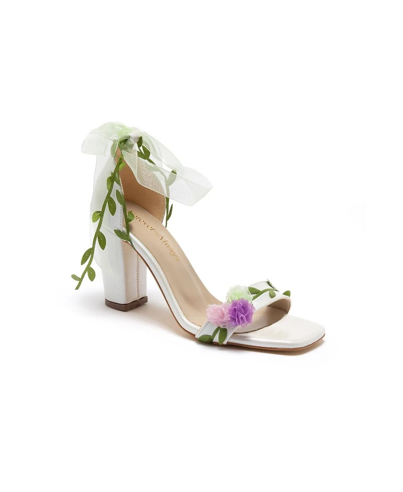 Forever & Always Shoes Women's Blosse Floral Bridal Heels