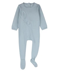 MeMoi Baby Boys 100% Cotton Mini-Ribbed Footie with Tonal Knit Balloon Accent