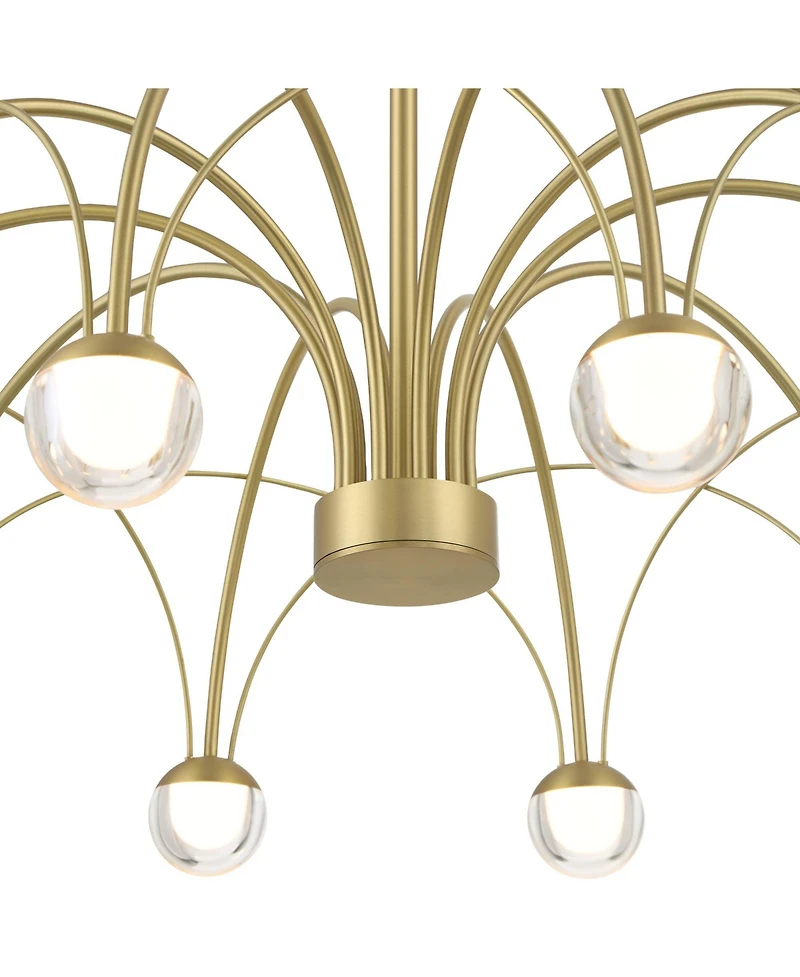 Possini Euro Design Showers 26" Mid Century Modern Pendant Chandelier Ceiling Light Fixture Dining Room Over Table Umbrella 10-Light Led