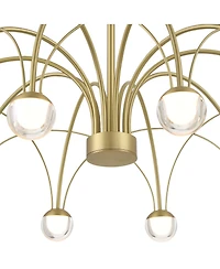 Possini Euro Design Showers 26" Mid Century Modern Pendant Chandelier Ceiling Light Fixture Dining Room Over Table Umbrella 10-Light Led