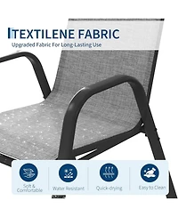 gaomon Patio Chairs Set of 6, Outdoor Stackable Dining Chairs with Textilene Fabric, All-Weather Deck Stacking Chairs with High Back for Backyard