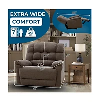Heartland Furniture Oversized Recliner Chair Heavy Duty Recliners with Wide Seat