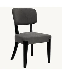Rainsken Modern Dining Chairs Set of 2, Fabric Upholstered Kitchen Chairs with Solid Wood Legs for Dining Room, Living Room