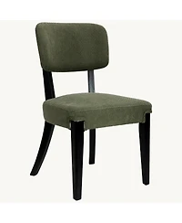 Rainsken Contemporary Dining Chair Set of 2, Soft Fabric Kitchen Chairs with Solid Wood Legs for Dining Room, Home Use