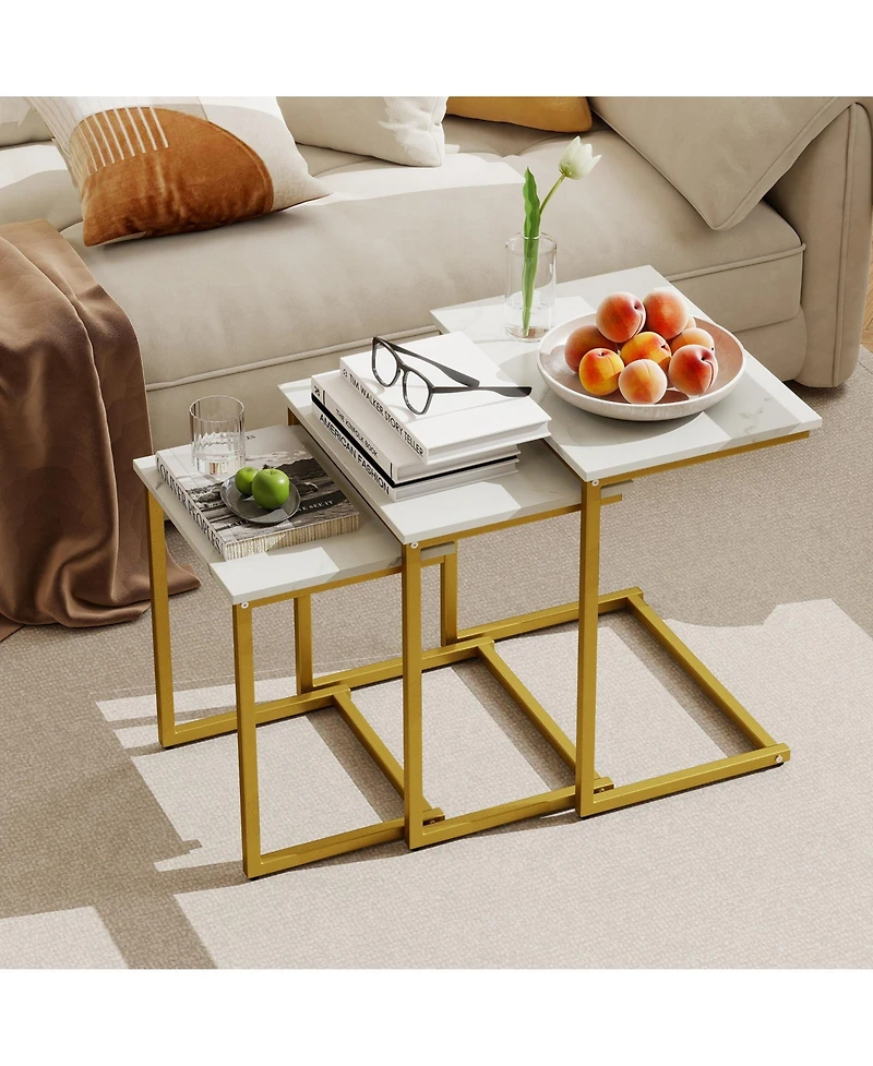 Slickblue 3 Piece Coffee Table Set with End Tables