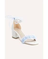 Forever & Always Shoes Womens Jasmine Lace Bridal Low Heel Sandals