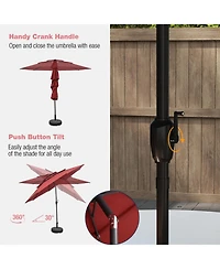 Gouun 10 ft Three-Tier Vented Patio Umbrella with Push-Button Tilt and Crank Handle