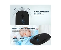 risokeys Wireless Keyboard and Mouse Combo - Scissor Ultra-Thin Silent Ergonomic Keyboard with Numeric Keys