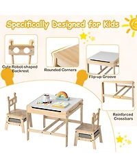 Slickblue Kids Activity Table and Chairs Set with Reversible Whiteboard