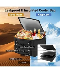 Sugift 18 Gallon Car Trunk Organizer with Lid and Three Compartments