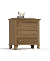 gaomon 3 Drawer Dresser, Wooden Storage Chest of Drawers with Exquisite Metal Handles