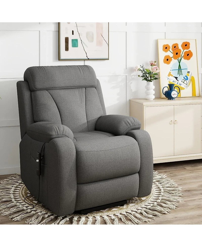 Maison Boucle Snowflake Velvet Lift Chair for Seniors with Remote Control, Electric Recliner Sofa Elderly, Soft Fabric Power