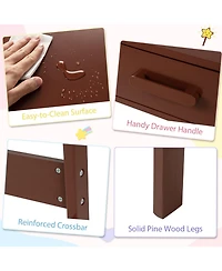 Sugift Kids Desk and Chair Set with Storage Drawer and Hutch